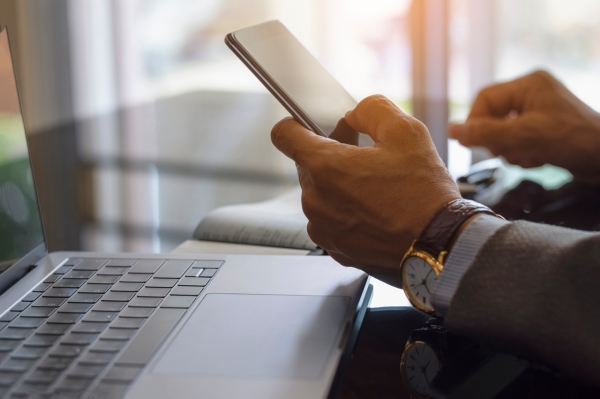 Businessman,phone,labtop